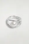 Cos Floating Pearl Ring In Silver