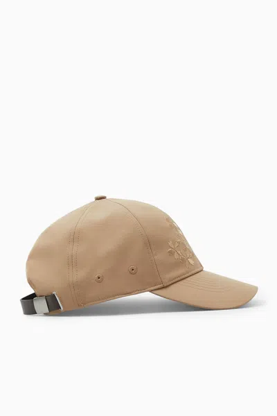 Cos Floral Embroidered Baseball Cap In Neutral