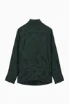Cos Floral-jacquard Bow Blouse In Green