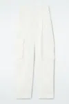 Cos Floral Jacquard Utility Pants In White