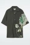 Cos Floral Resort Shirt In Grey