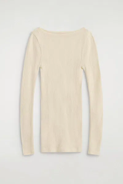 Cos Floral-jacquard Lace Top In White