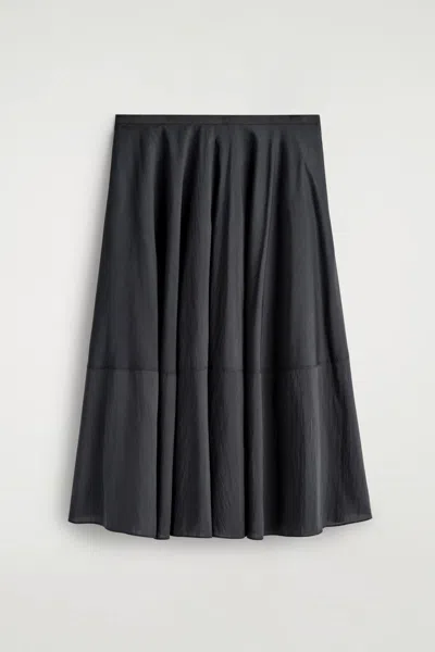 Cos Fluid Circle-cut Midi Skirt In Black
