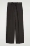 Cos Fluid Drawstring Trousers In Brown