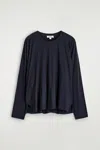 Cos Fluid Jersey Long-sleeved Top In Black