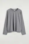 Cos Fluid Jersey Long-sleeved Top In Gray