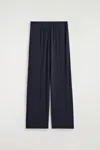 Cos Fluid Jersey Wide-leg Trousers In Navy In Blue