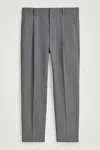 Cos Fluid Wool Trousers In Grey