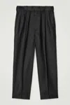 Cos Fluid Linen Wide-leg Trousers In Black