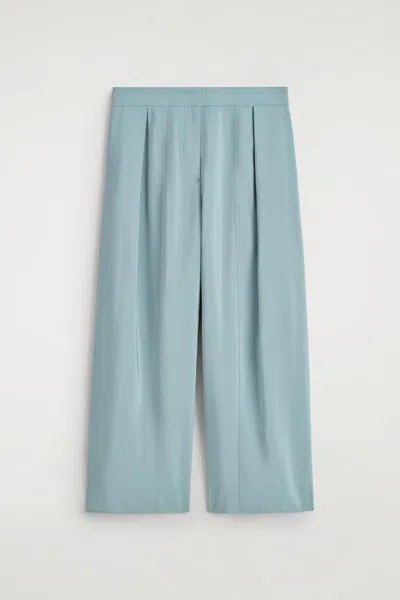 Cos Fluid Pleated Culottes In Blue