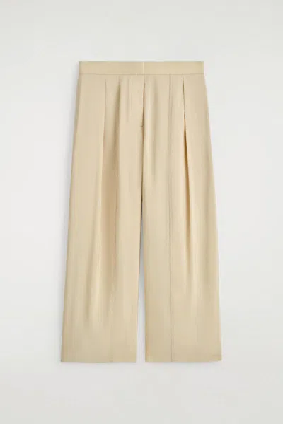 Cos Fluid Pleated Culottes In Sand