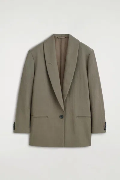 Cos Fluid Shawl-collar Blazer In Beige