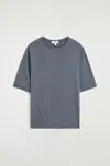 Cos Fluid Silk T-shirt In Blue