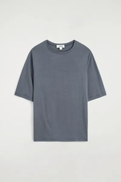 Cos Fluid Silk T-shirt In Blue
