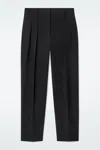 Cos Fluid Tailored Straight-leg Trousers In Black