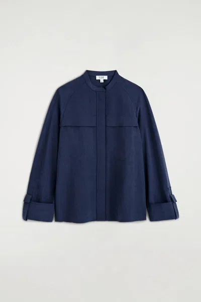 Cos Fluid Utility Shirt In Bleu