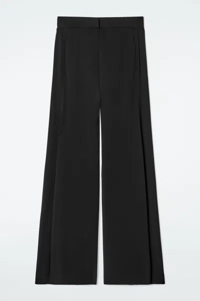 Cos Fluid Wide-leg Trousers In Black
