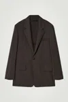 Cos Fluid Wool Blazer In Brown