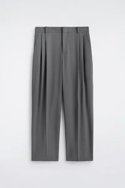Cos Fluid Wool Relaxed-fit Wide-leg Pants In Gray