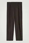 Cos Fluid Wool Trousers In Brown