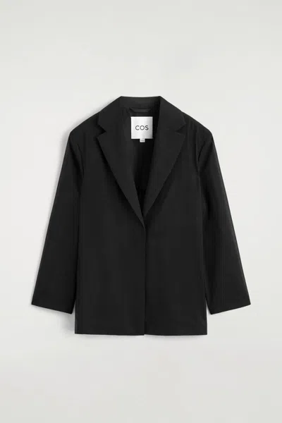 Cos Blazer En Voile De Laine Fluide In Black
