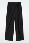 Cos Fluid Wrap-front Trousers In Black