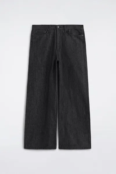 Cos Fold Loose-fit Wide-leg Jeans In Faded Black