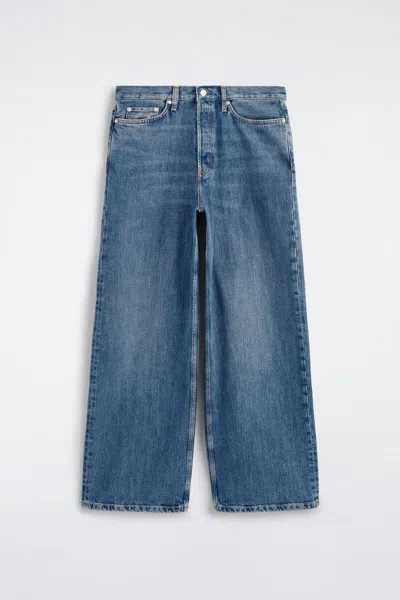 Cos Fold Relaxed-fit Wide-leg Jeans In Blue