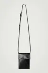 Cos Folded Crossbody Phone Pouch - Leather In Black