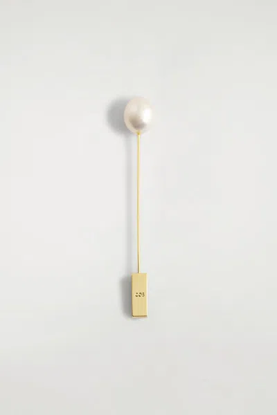 Cos Freshwater Pearl Brooch In Gold