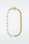 Cos Freshwater Pearl Chain Necklace In Brown