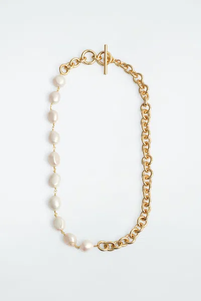 Cos Freshwater Pearl Chain Necklace In Multi