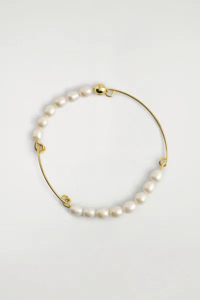 Cos Freshwater Pearl Cuff Necklace In Gold