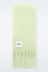 Cos Fringed Brushed-mohair Scarf In Green