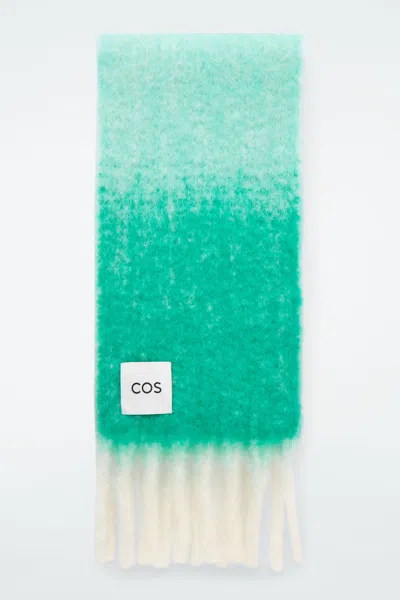 Cos Fringed Brushed-mohair Scarf In White