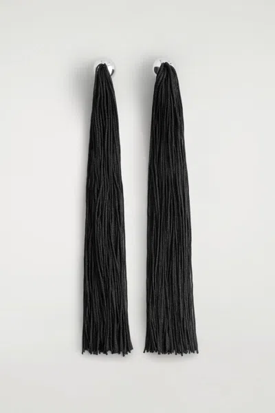 Cos Fringed Earrings In Black