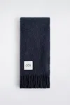Cos Fringed Mohair Scarf In Blue