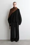 Cos Fringed Wool Scarf In Brown