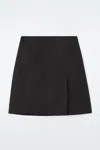Cos Wrap Effect Wool Miniskirt In Black