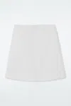 Cos Front-pleat Mini Skirt In White