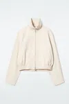 Cos Funnel-neck Bomber Jacket In Beige