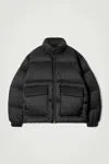 Cos Funnel-neck Quilted Down Jacket In Black