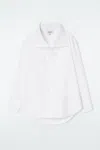 Cos Funnel-neck Shirt In White