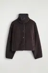 Cos Funnel-neck Teddy Jacket In Brown