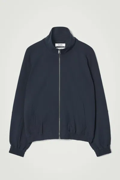 Cos Funnel-neck Utility Jacket In Blue