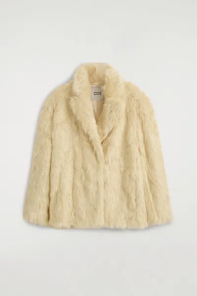 Cos Fur-effect Jacket In Yellow