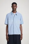 Cos Contrast-panel Overshirt In Blue