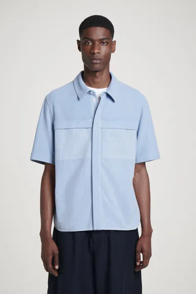 Cos Contrast-panel Overshirt In Blue