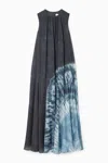 Cos Gathered A-line Maxi Dress In Blue