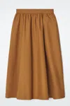 Cos Gathered A-line Midi Skirt In Beige